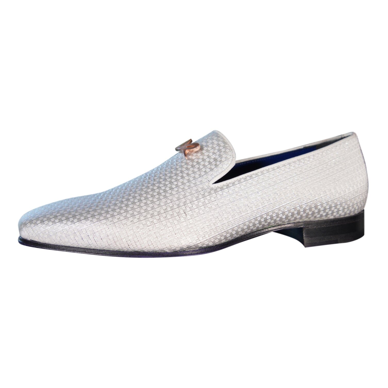 Silver Diamante With Rose Gold Hardware Loafer