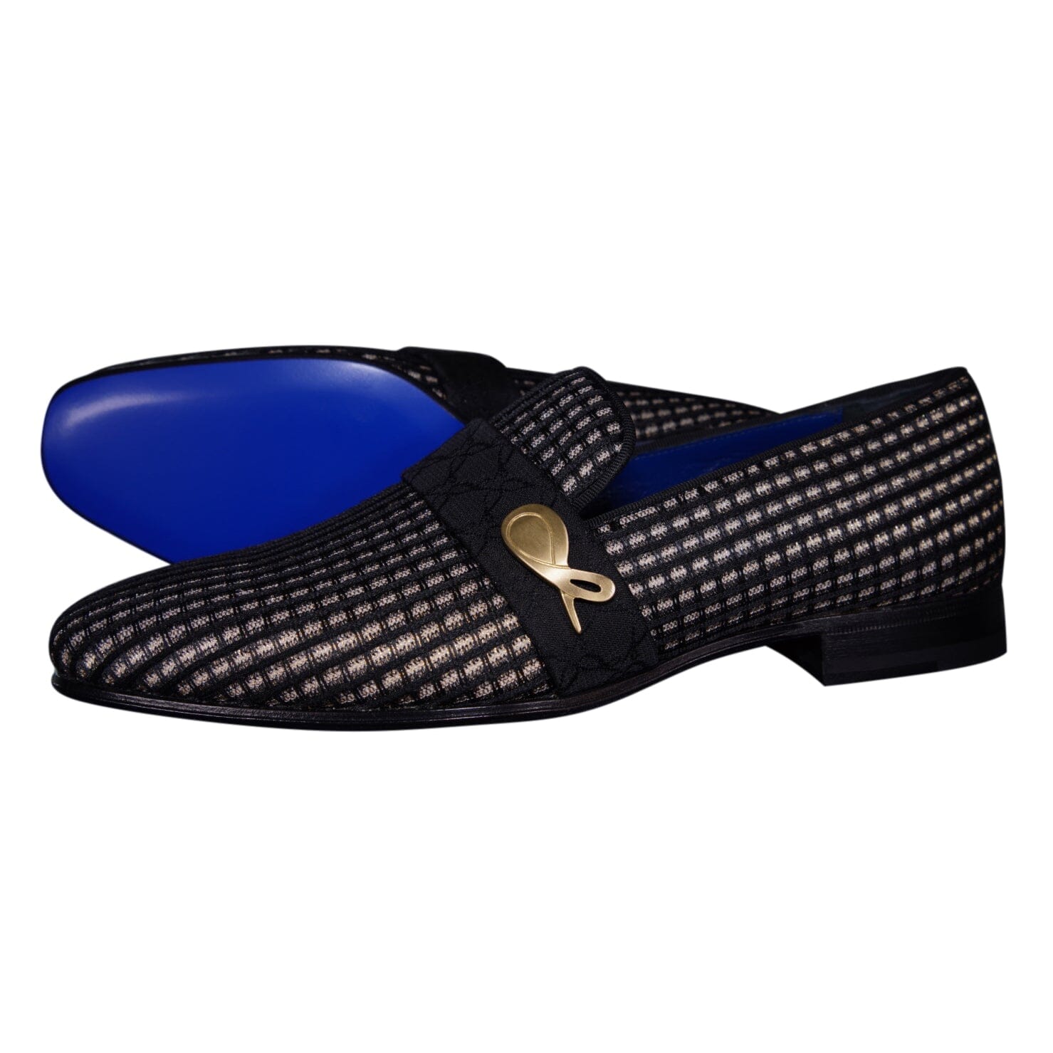 Black Oro Waffle Gold Loafer