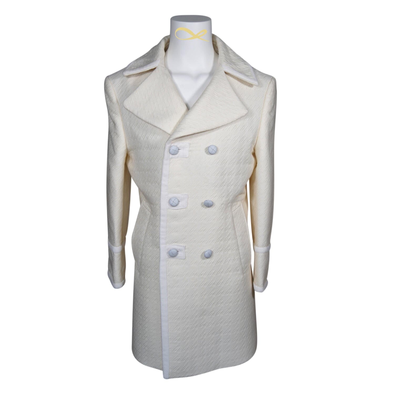 Vanilla Houndstooth Bold Peacock Coat