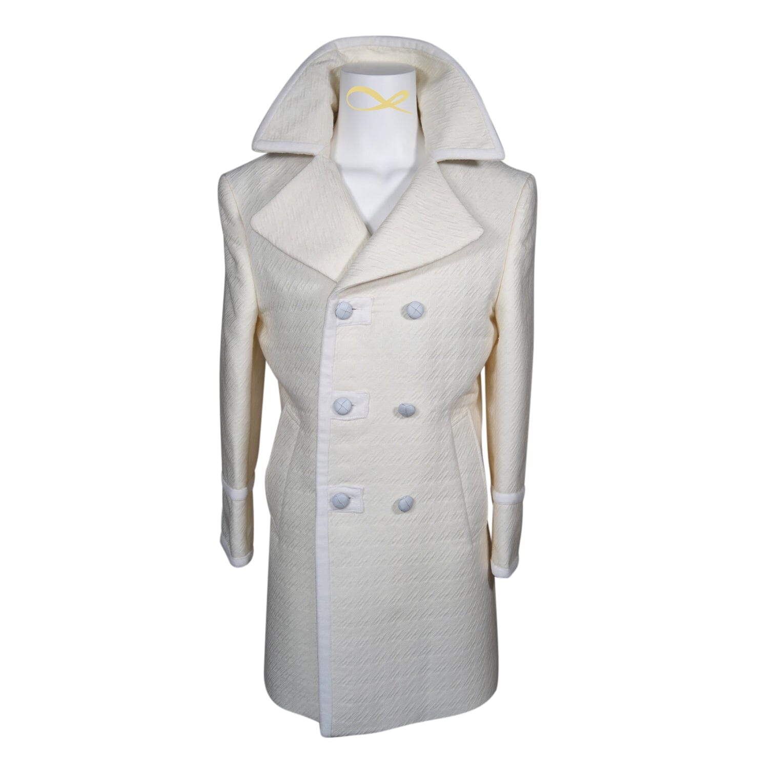 Vanilla Houndstooth Bold Peacock Coat