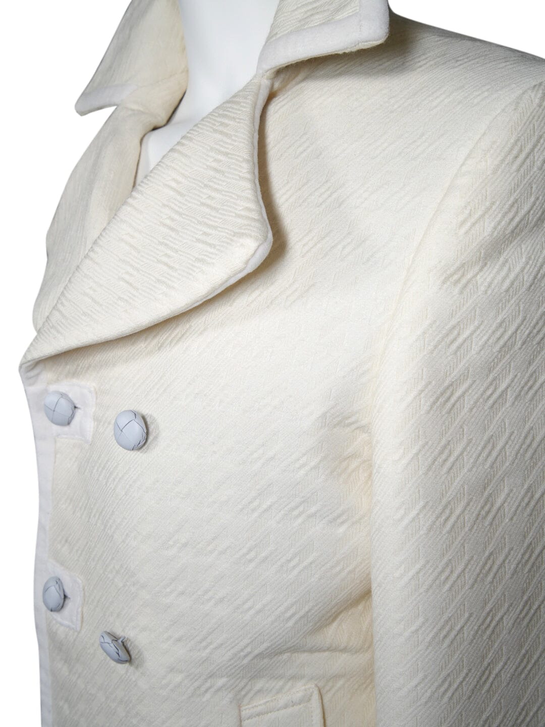 Vanilla Houndstooth Bold Peacock Coat