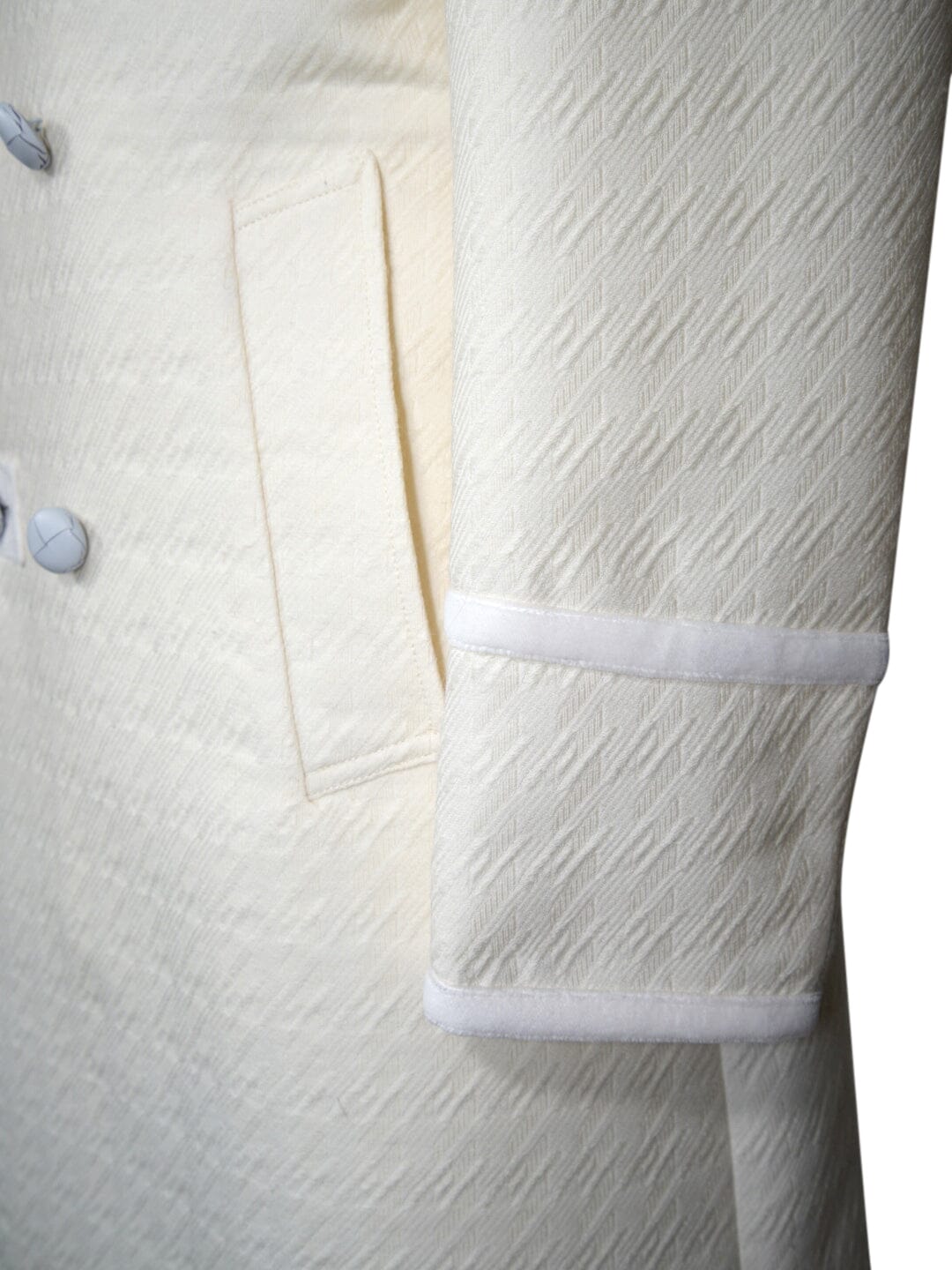 Vanilla Houndstooth Bold Peacock Coat