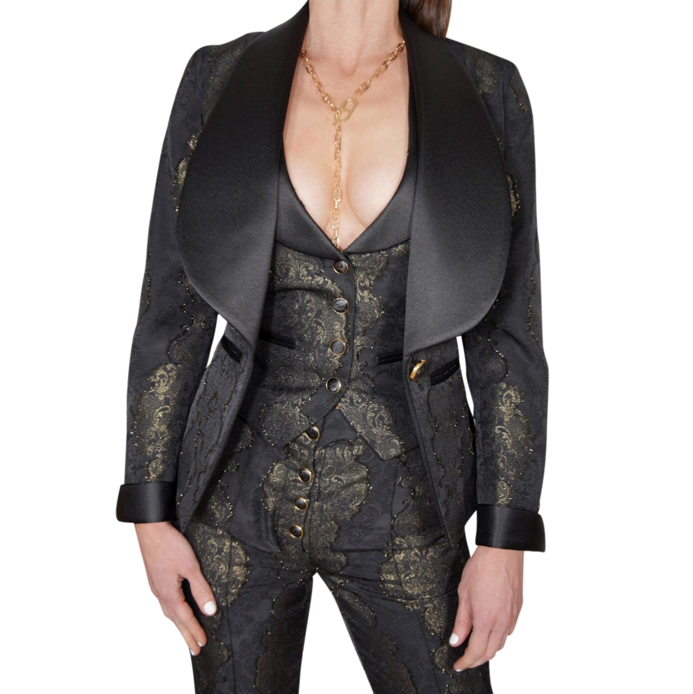 Black Oro Versailles Cuffed Dinner Jacket