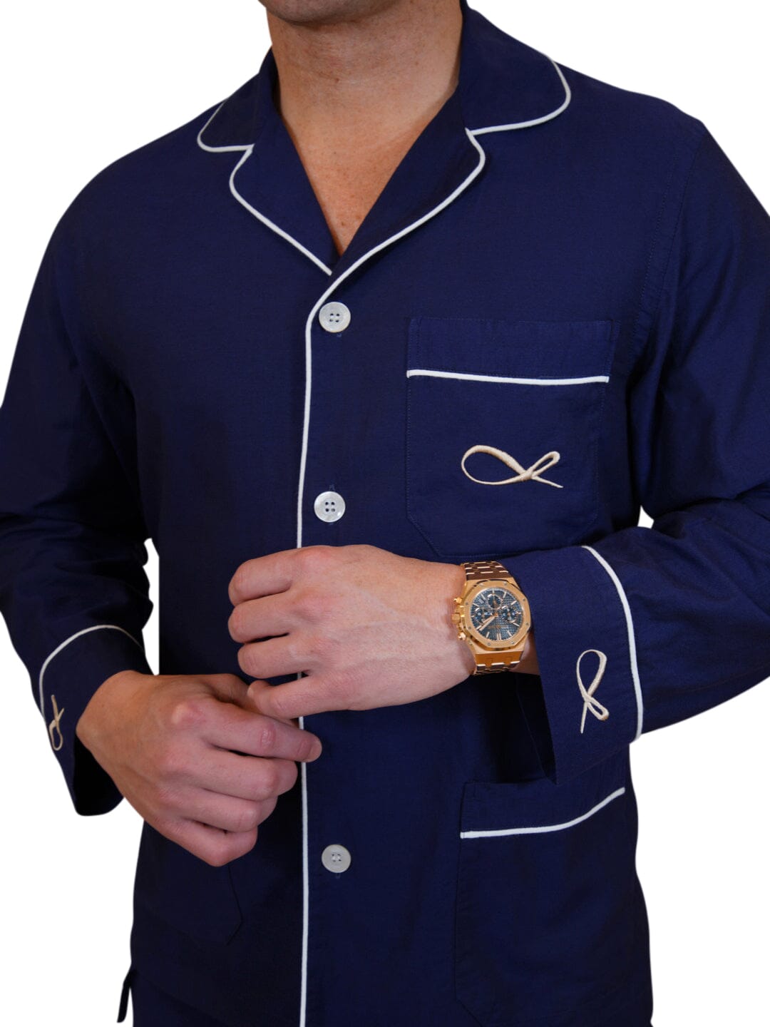Rejuvenate Collection Pajama Set In Navy Blue