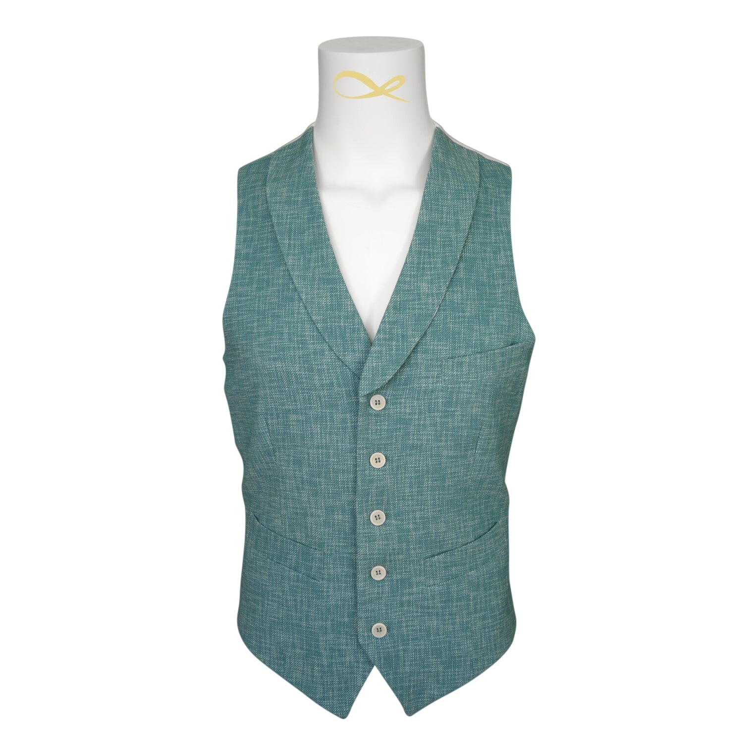 Aqua Lino Tweed Ciottoli Waistcoat