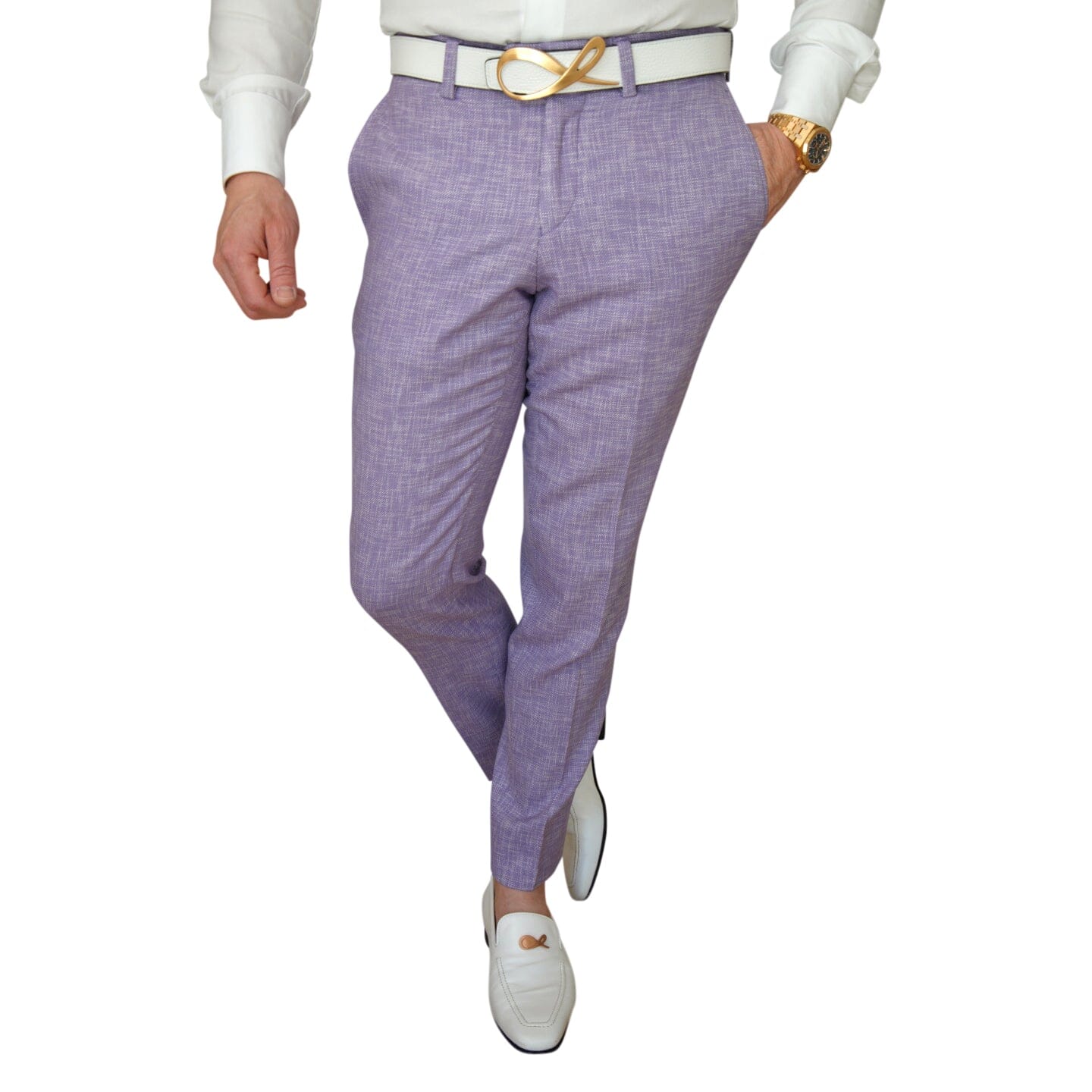 Amethyst Lino Tweed Trousers