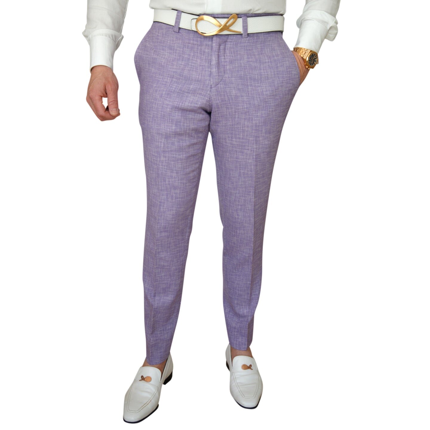 Amethyst Lino Tweed Trousers