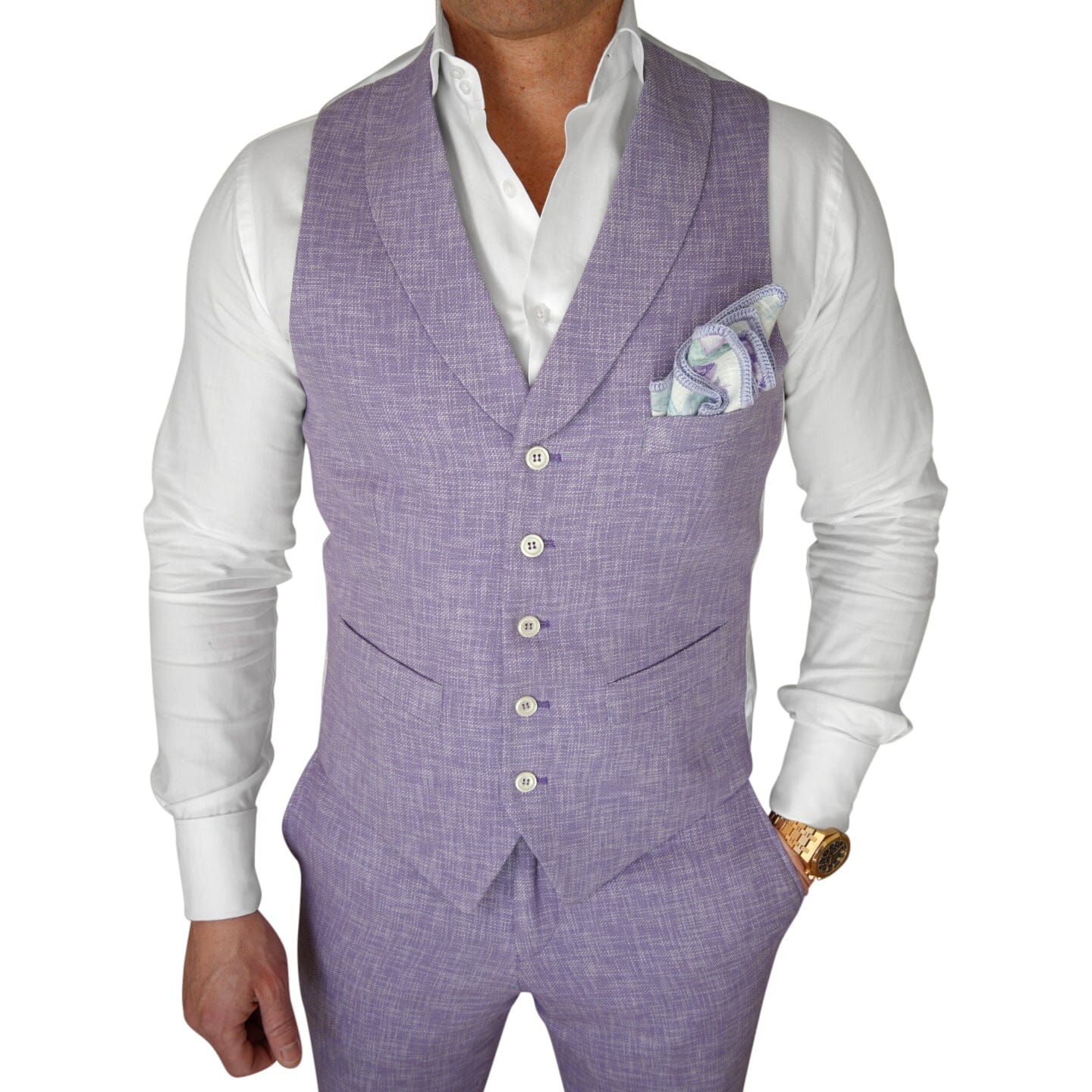 strapless open back dress Purple Tuxedo Vest | Premier Satin
