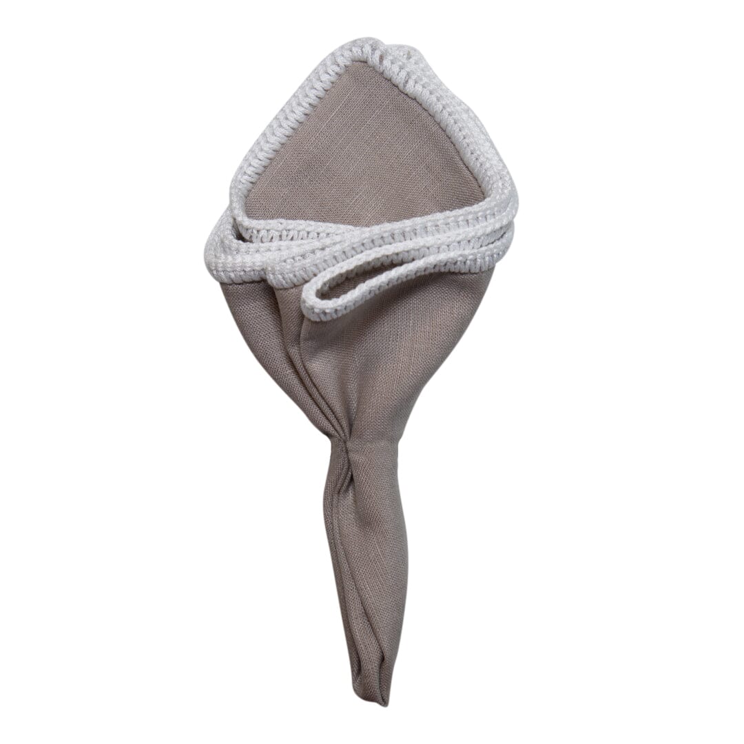 Taupe Nude With White Signature Border