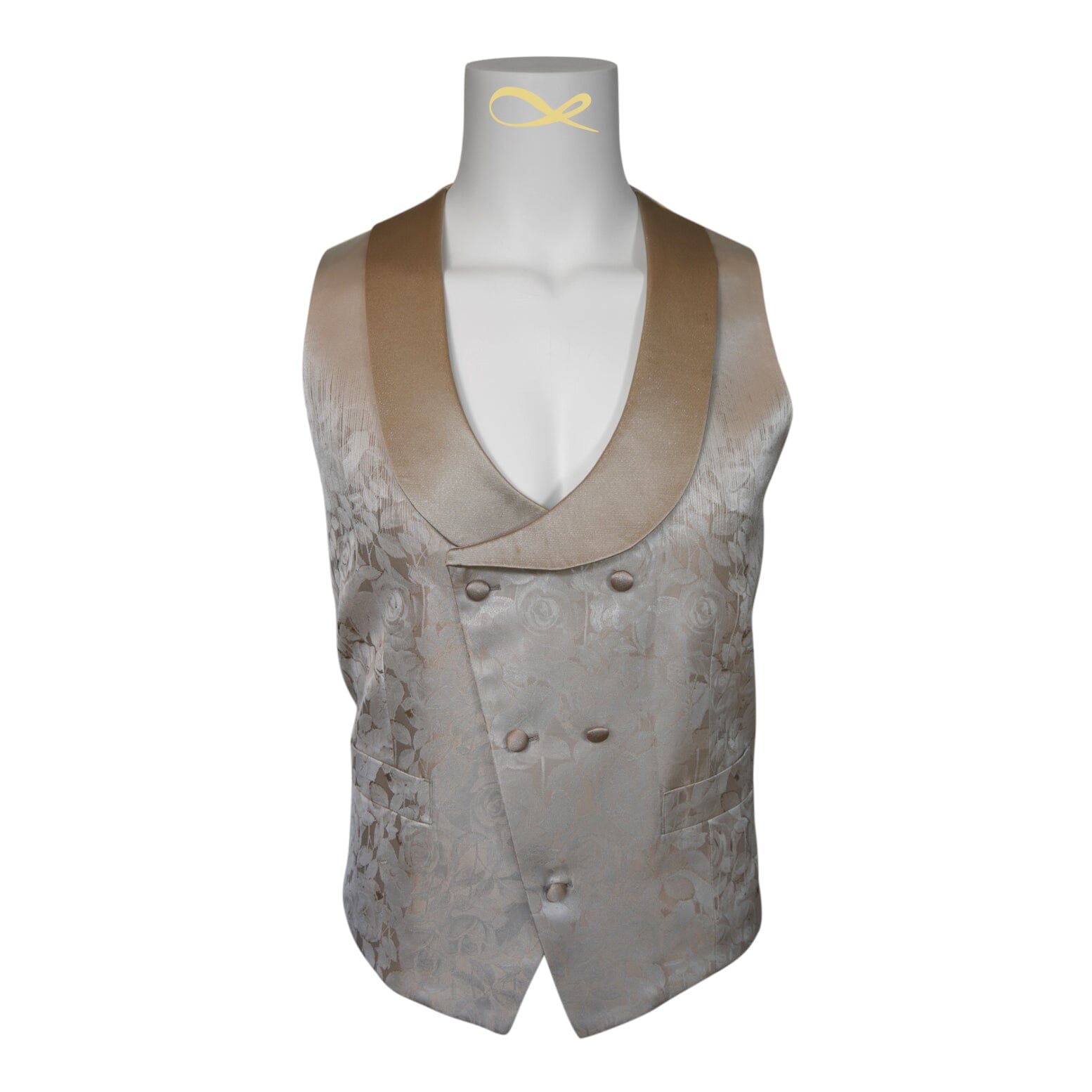Champagne Sateen Ombre Double Breasted Waistcoat