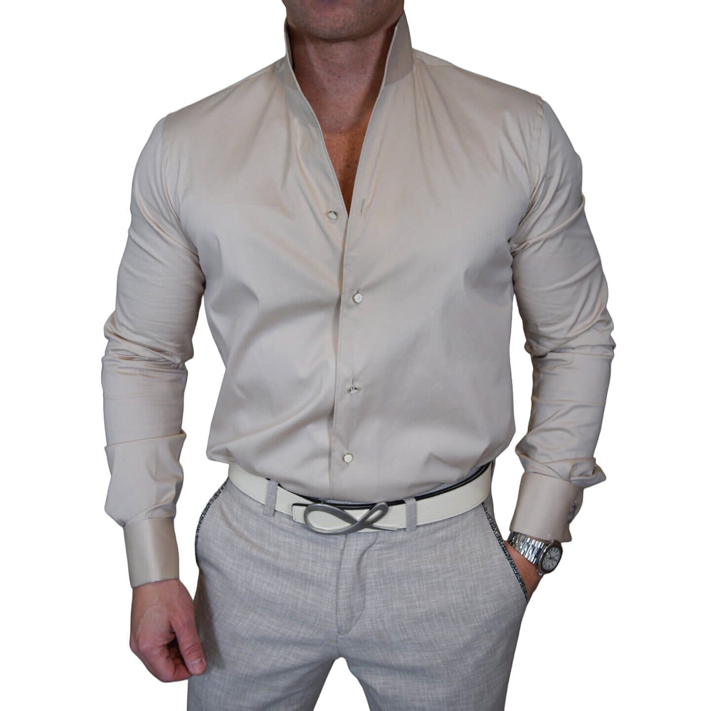 Brushed Nude Solopezzo Dress Shirt