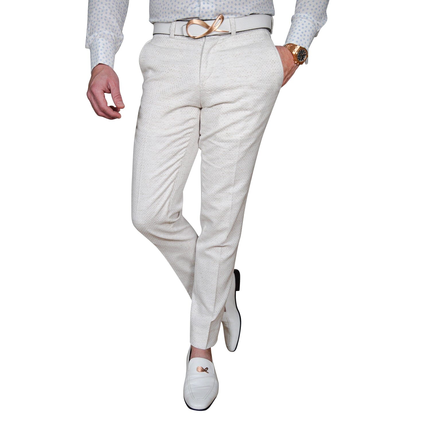 Coconut Intreccio Signature Trousers