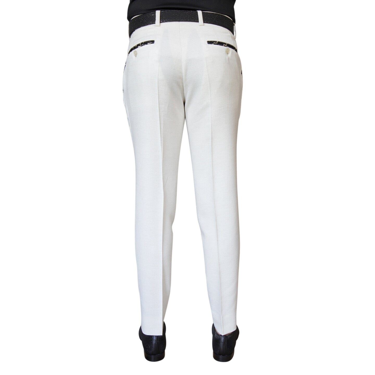 Latte Lino Houndstooth Trousers