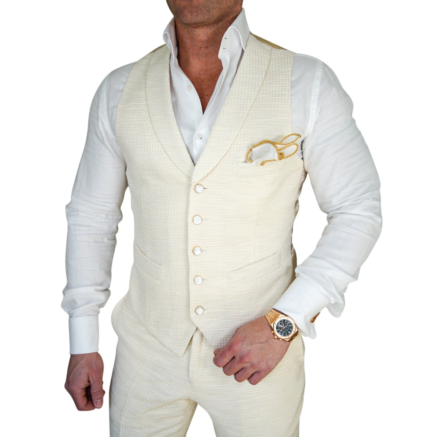 Elettro Waffle Tweed Ciottoli Waistcoat