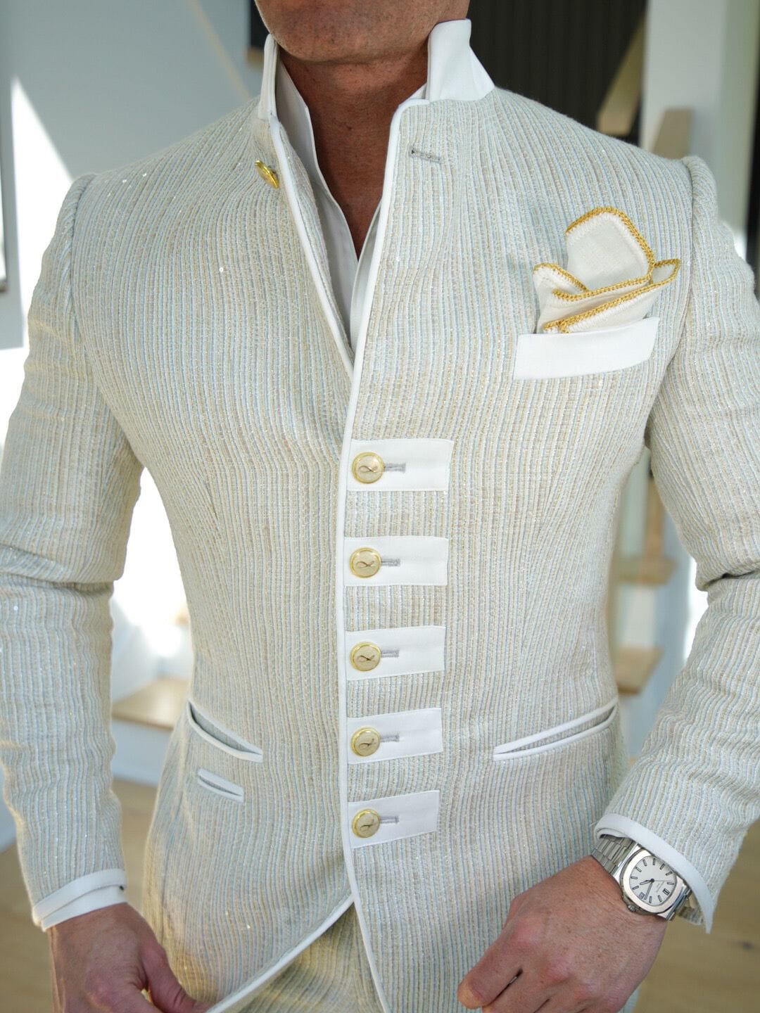 Oro Tweed Paillette Mandani Jacket