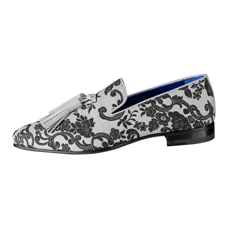 Damascus Series White Espresso Tassel Loafer - Sebastian Cruz Couture