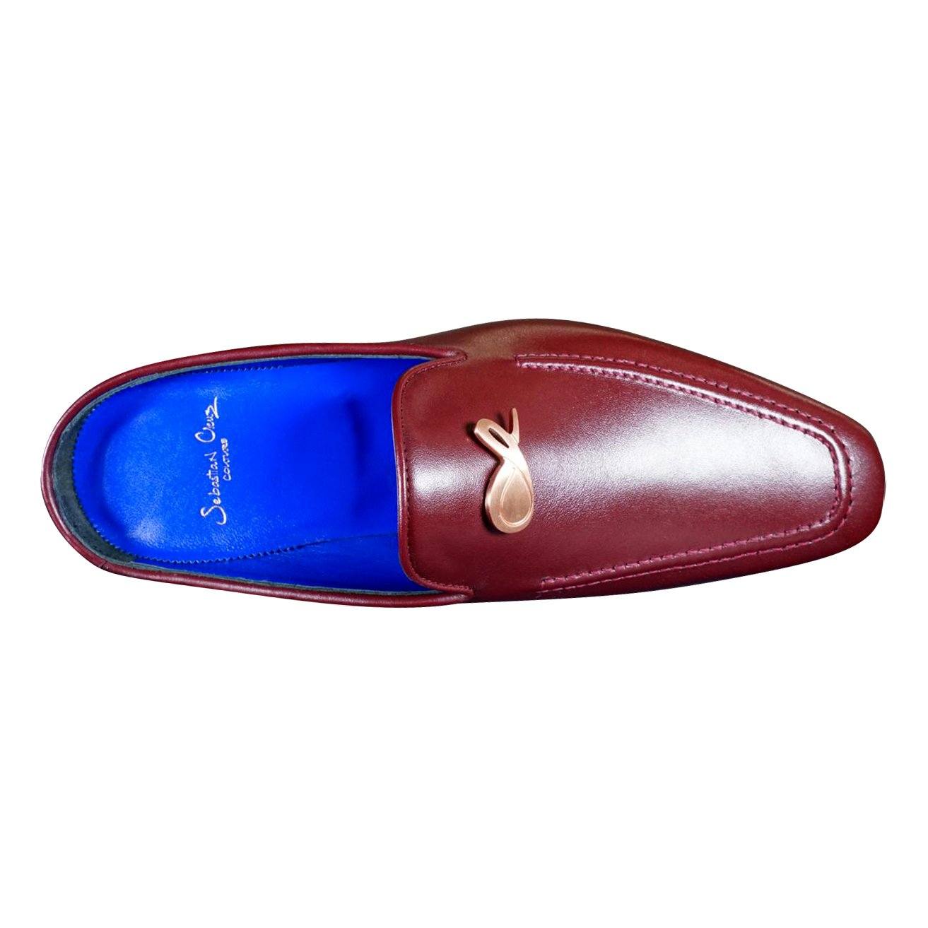 Bordo With Rose Gold Hardware Leather Slippers