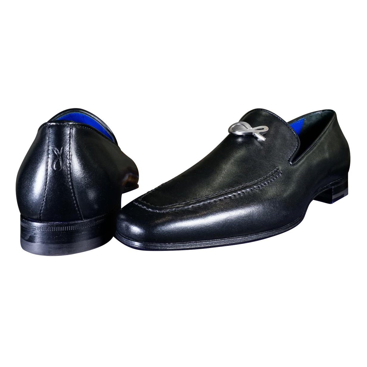 Nero Opal With Silver Hardware Leather Loafer