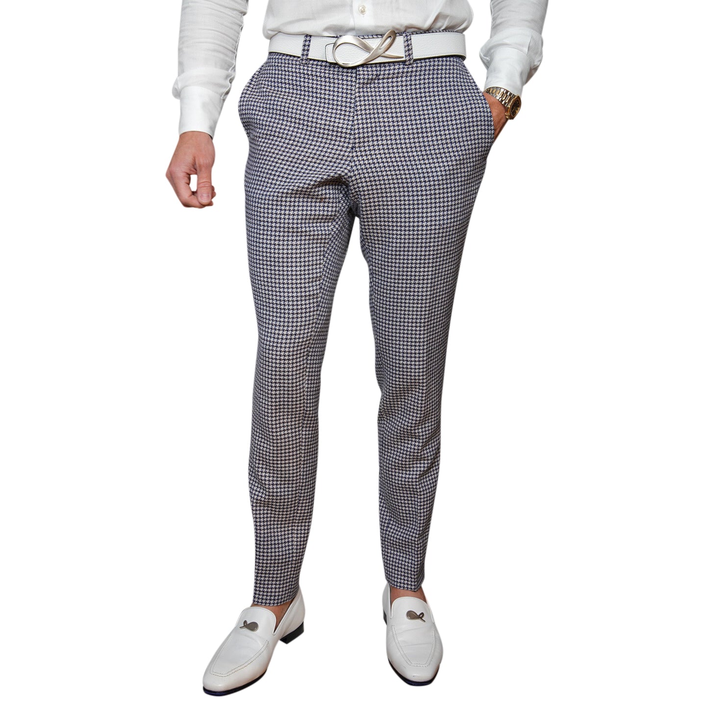 Iced Marina Blu Boucle Trousers @ The Vault