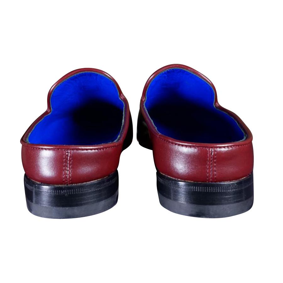 Bordo With Rose Gold Hardware Leather Slippers