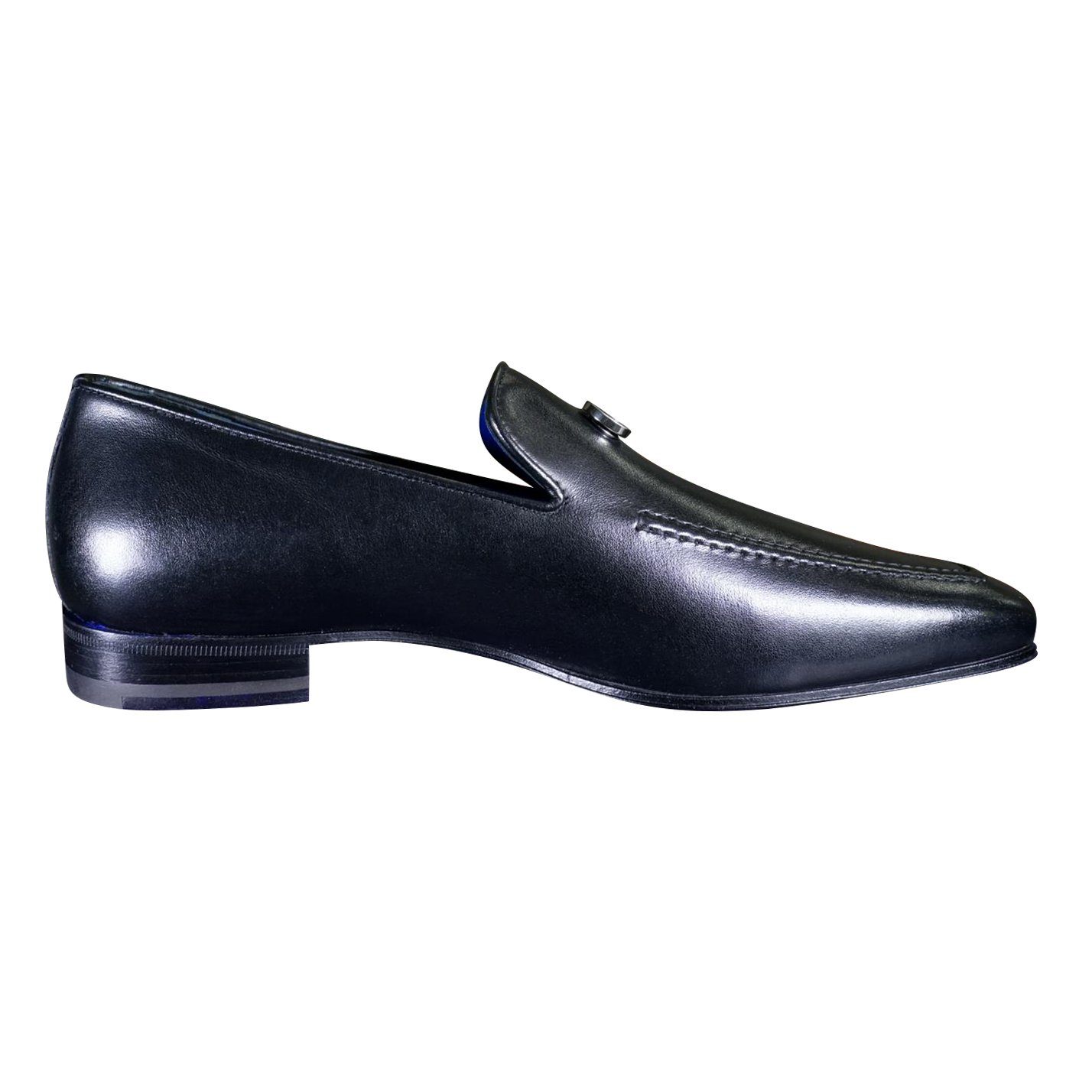 Nero Opal With Silver Hardware Leather Loafer