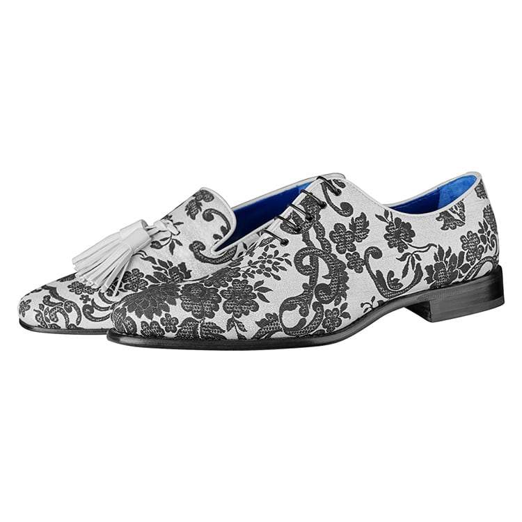 Damascus Series White Espresso Lace Ups - Sebastian Cruz Couture
