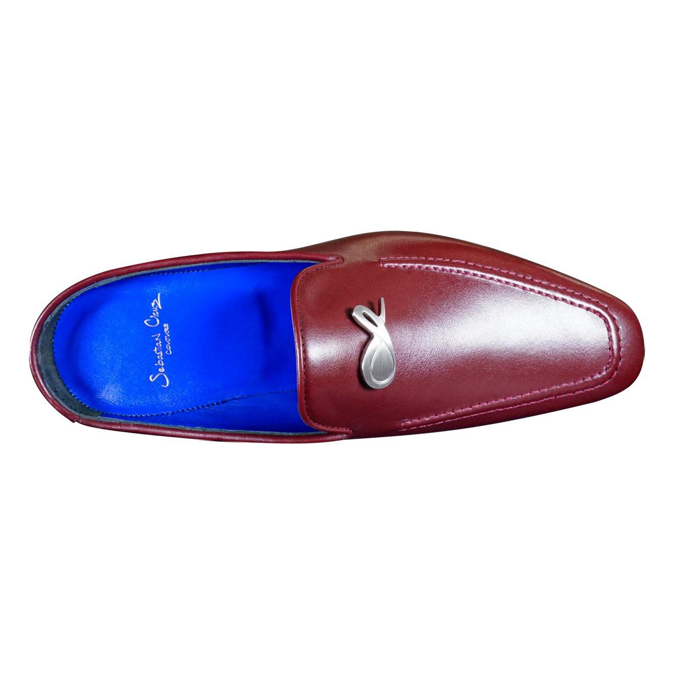 Bordo With Silver Hardware Leather Slippers