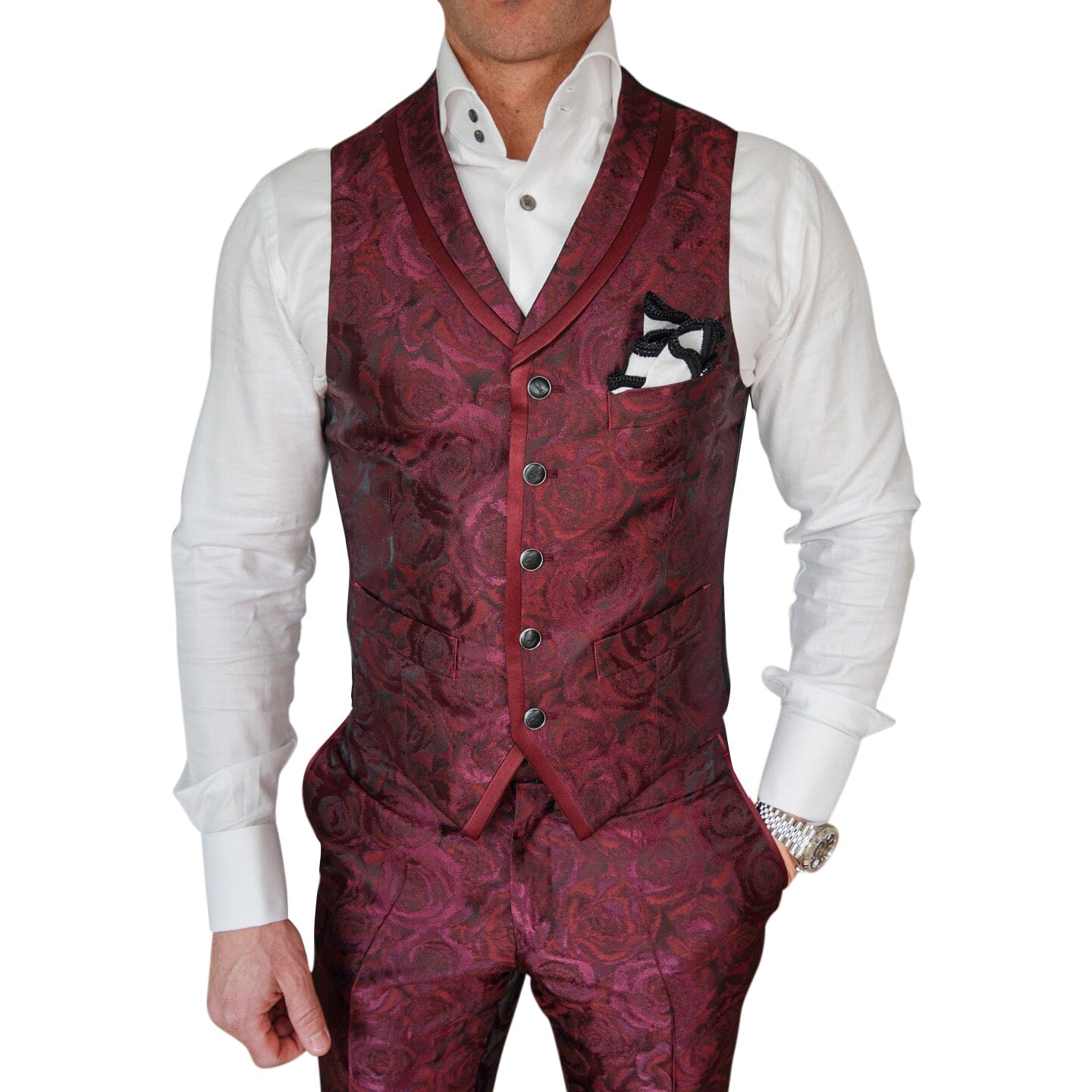 Garnet Rosa Ciottoli Waistcoat