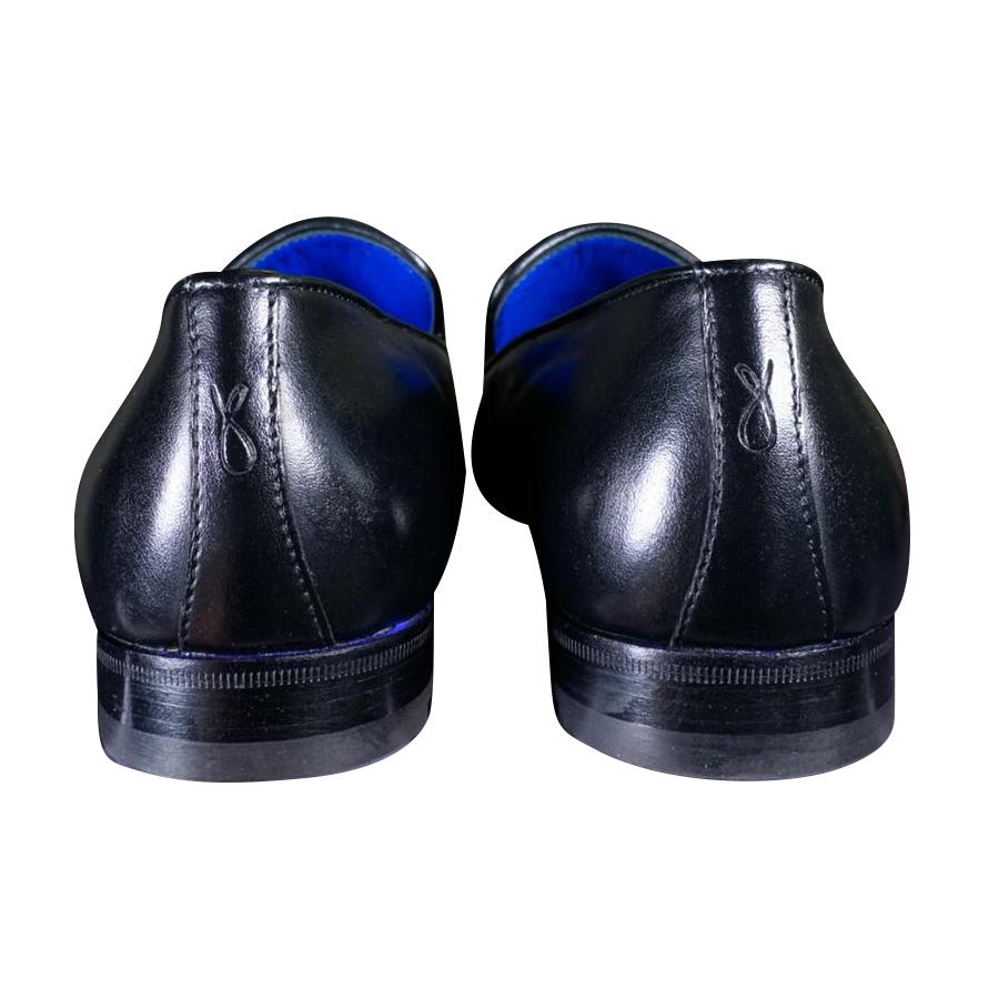 Nero Opal With Silver Hardware Leather Loafer