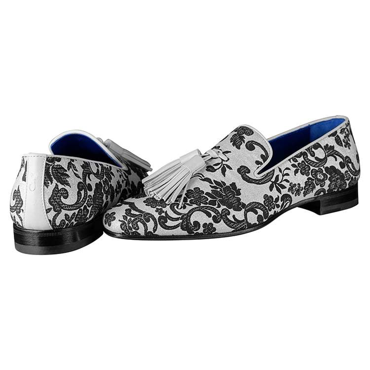 Damascus Series White Espresso Tassel Loafer - Sebastian Cruz Couture