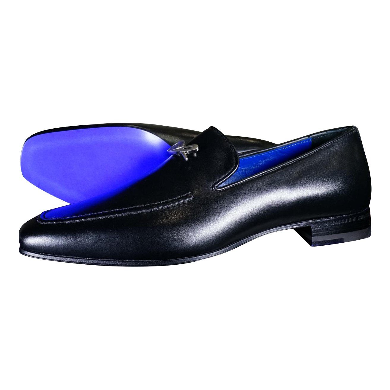 Nero Opal With Silver Hardware Leather Loafer