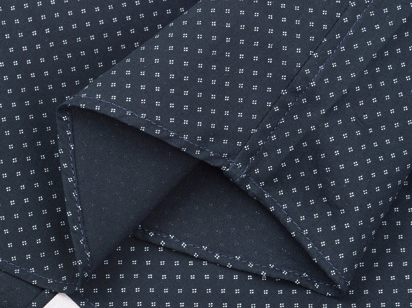 Navy Diamond Pindot Short Sleeve Shirt