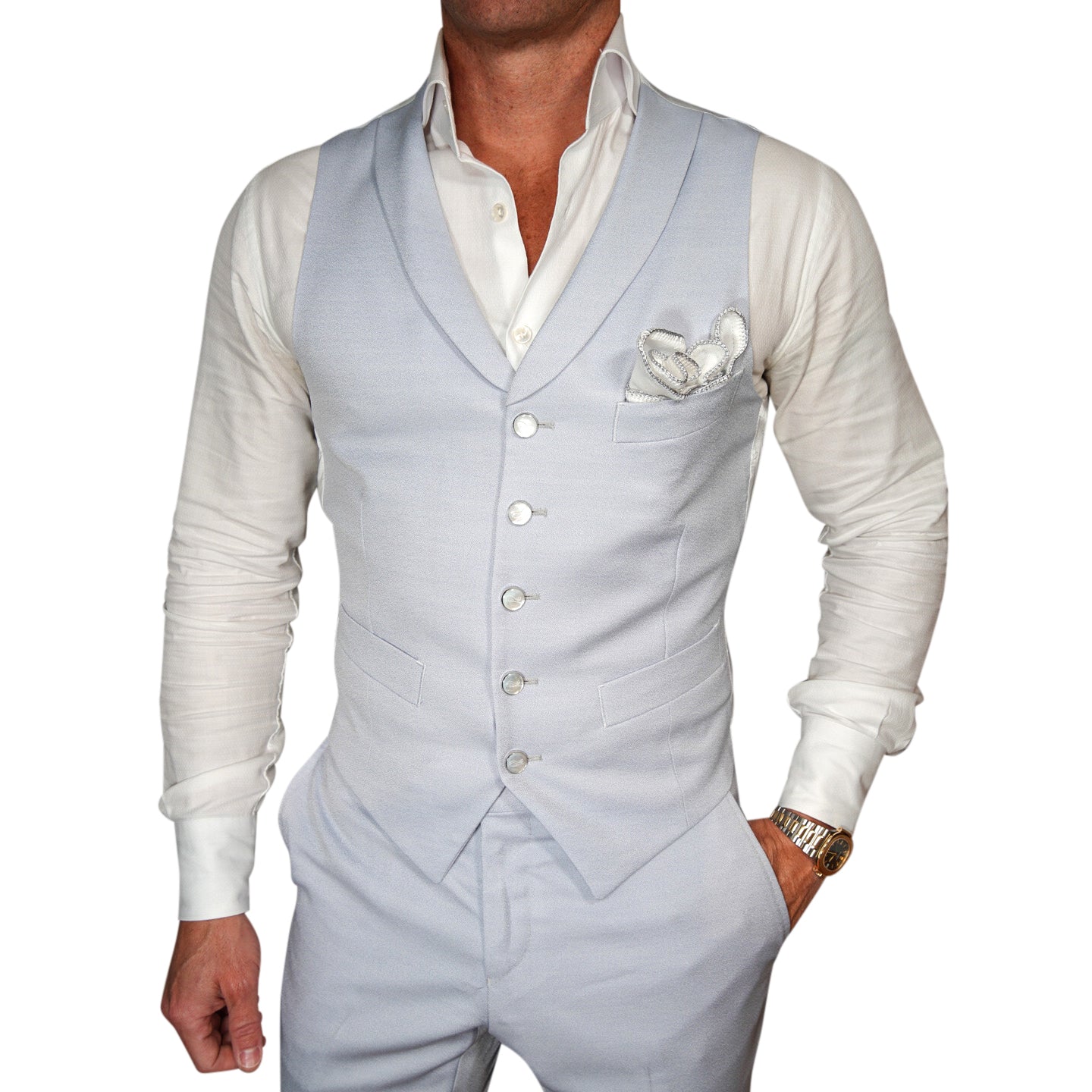 Pastel Azzurro Ciottoli Waistcoat