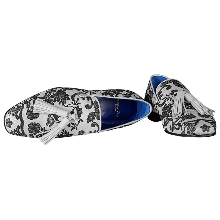 Damascus Series White Espresso Tassel Loafer - Sebastian Cruz Couture