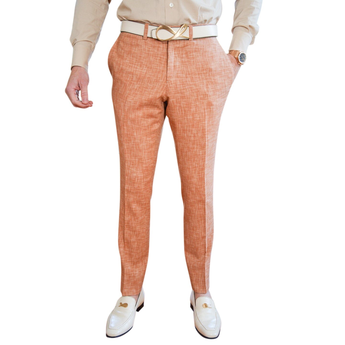Copper Lino Tweed Trousers