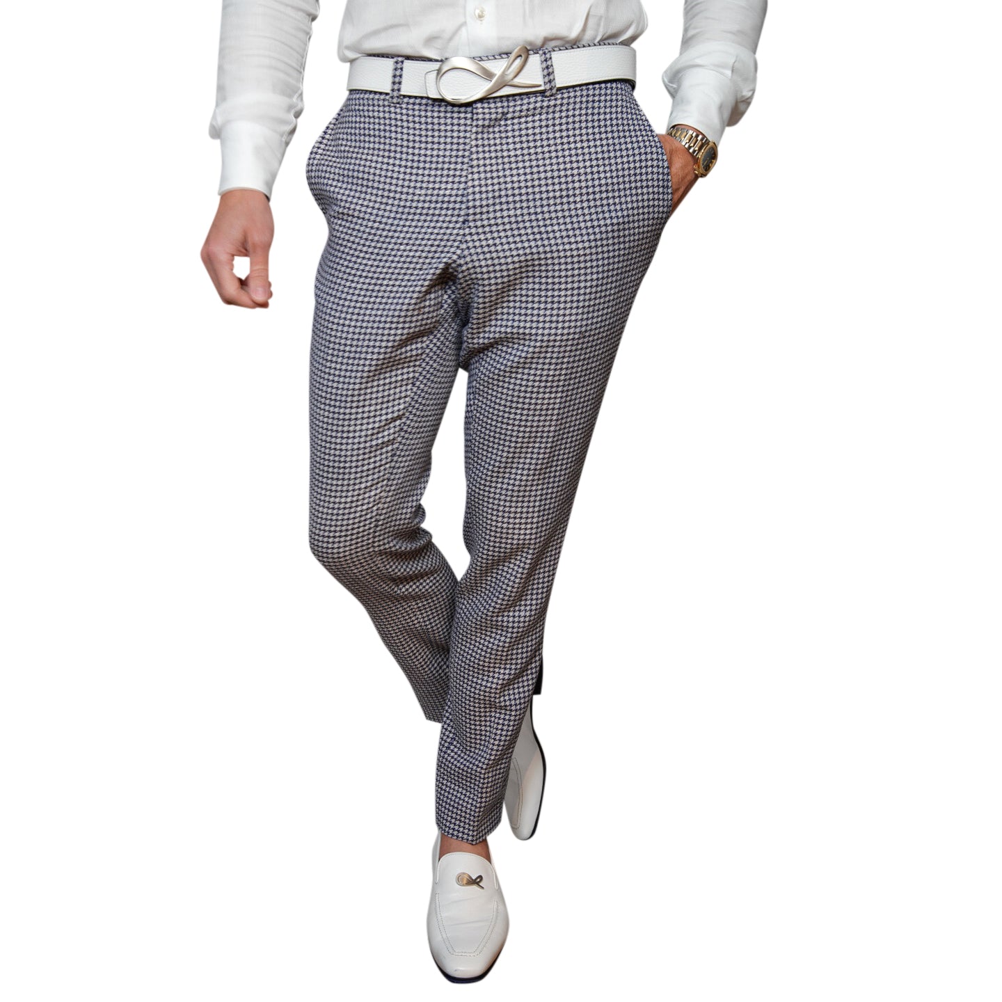 Iced Marina Blu Boucle Trousers @ The Vault