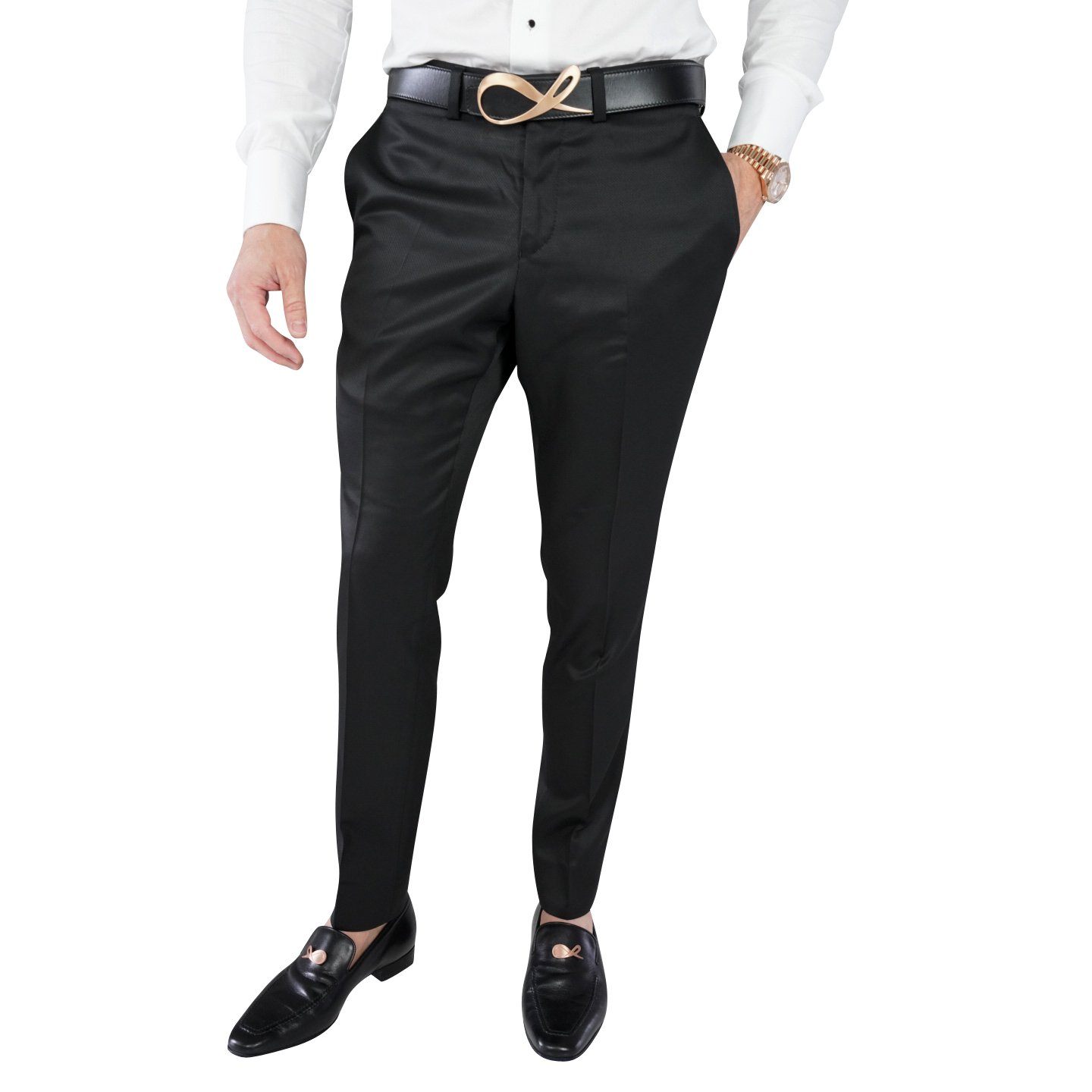 Black Evento Bronze Astrato Trousers @ The Vault