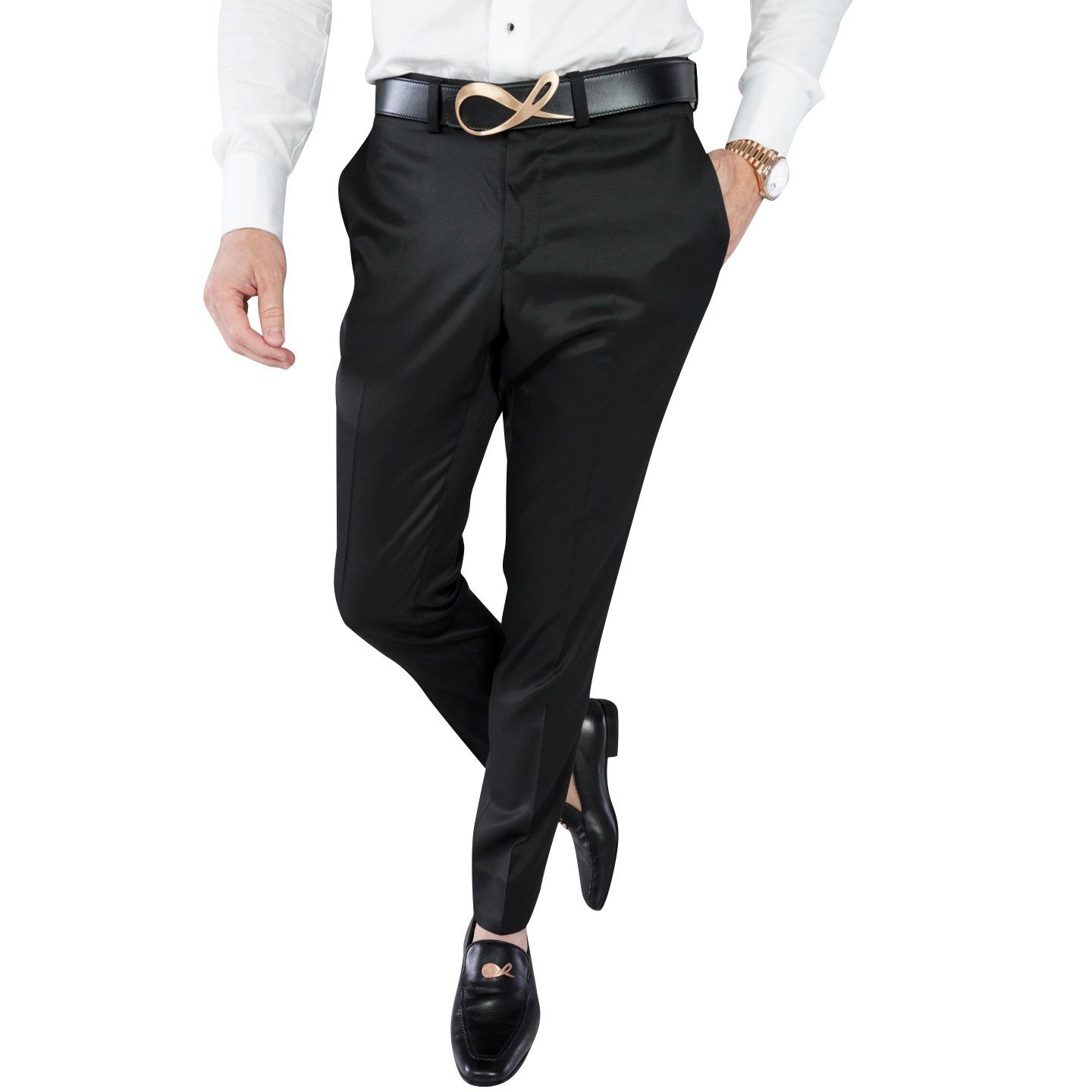 Black Evento Bronze Astrato Trousers @ The Vault