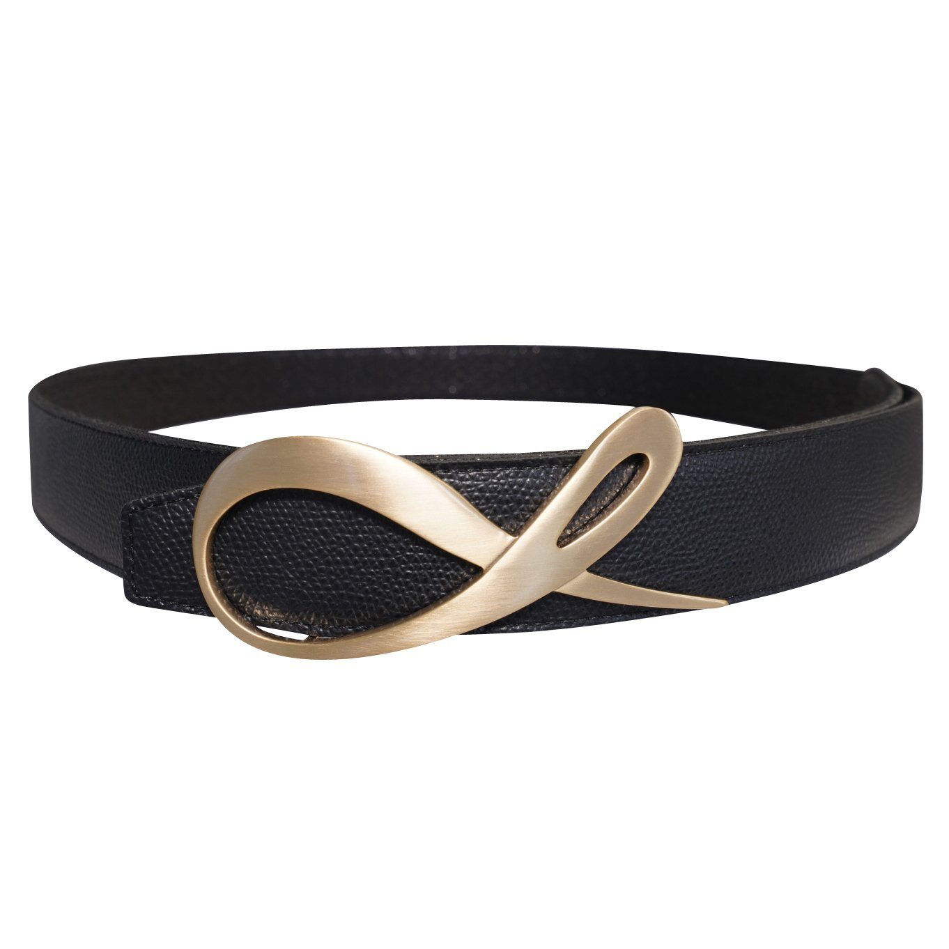 Black Pebbled Diamante Yellow Gold Belt