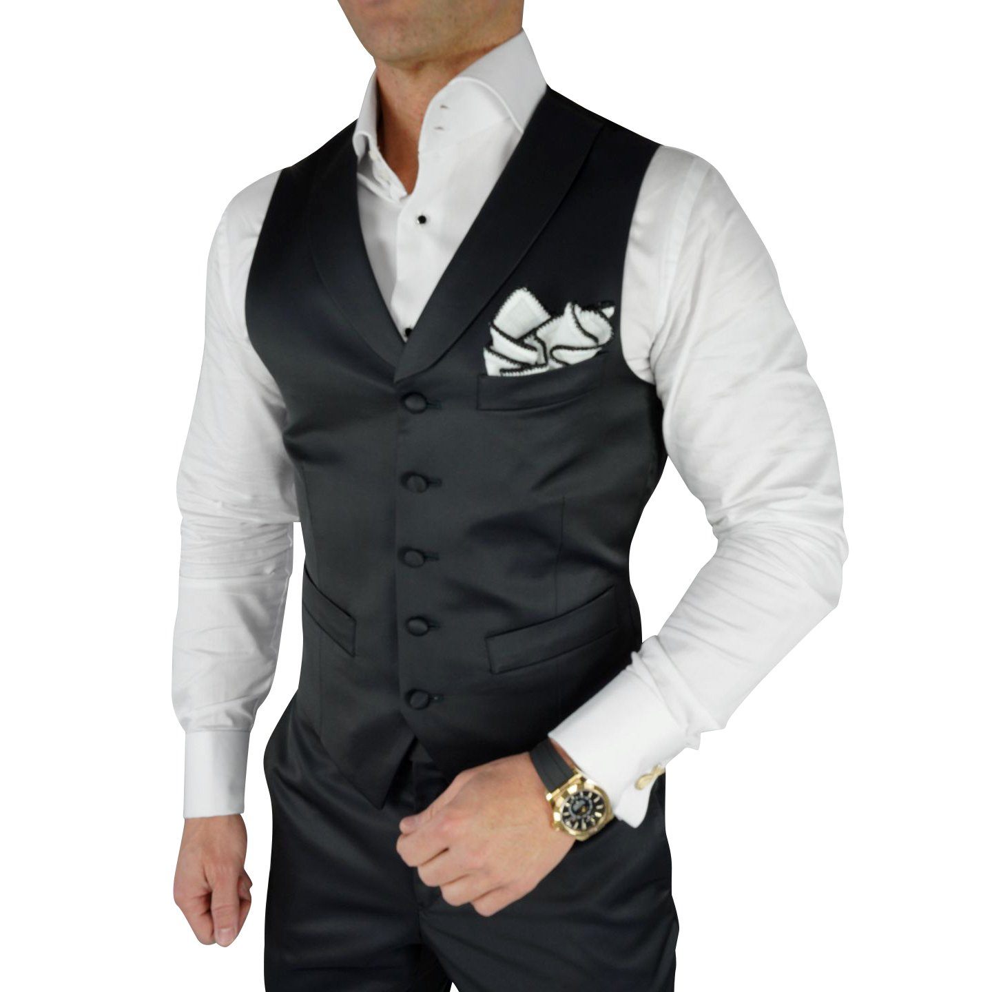 Black Evento Ciottoli Waistcoat