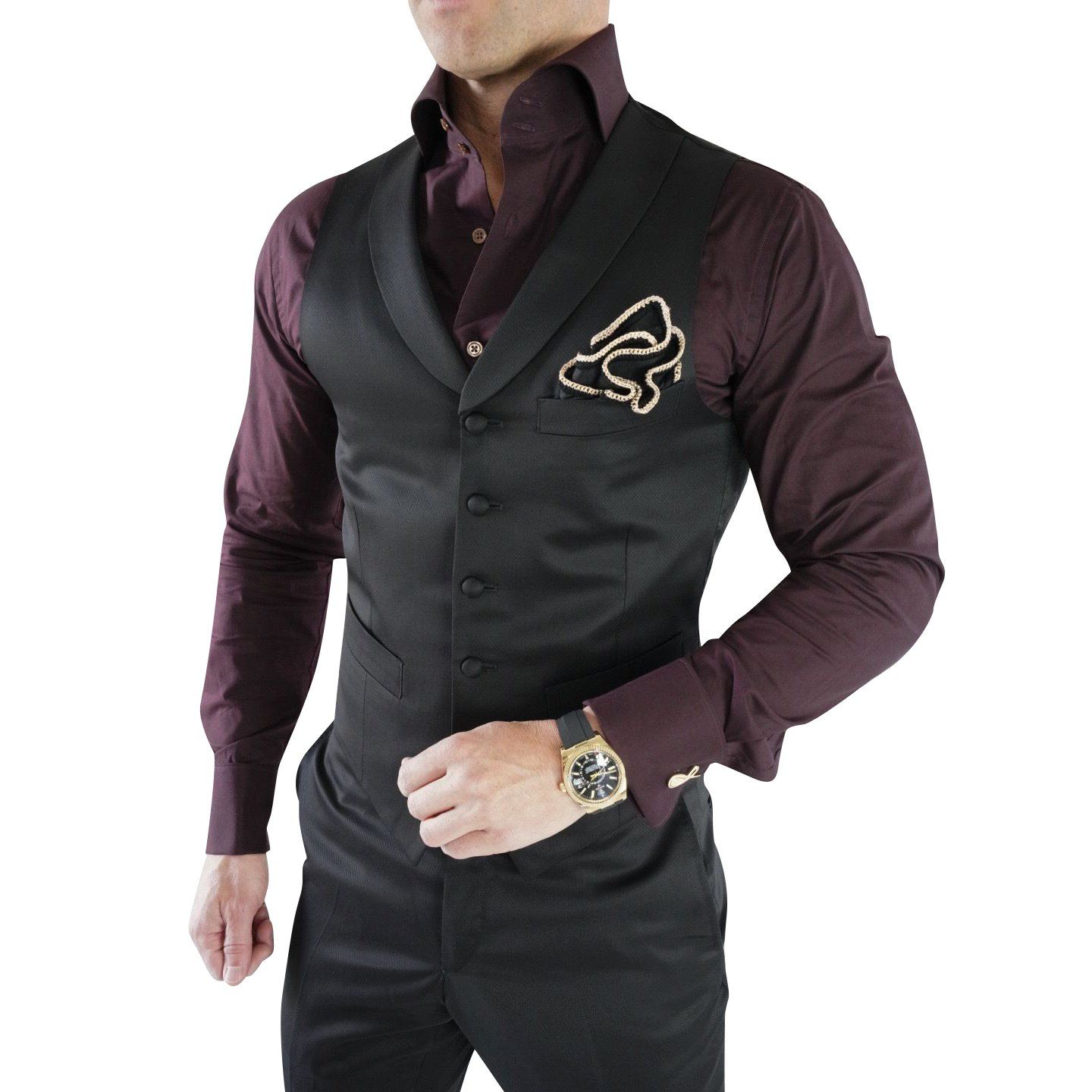 Black Lucentezza Ciottoli Waistcoat