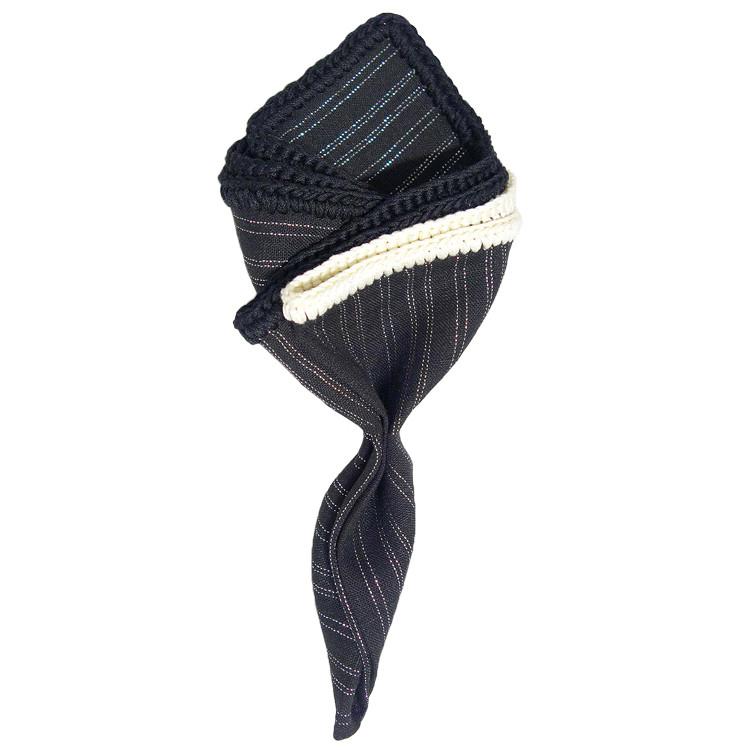 Black Splendor with Black and White Signature Border - Sebastian Cruz Couture