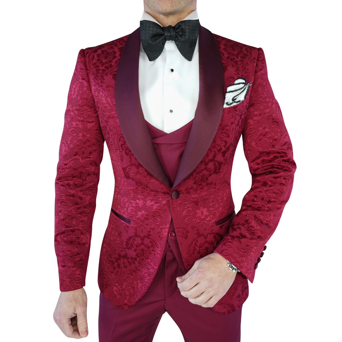 Burgundy Fiore Dinner Jacket