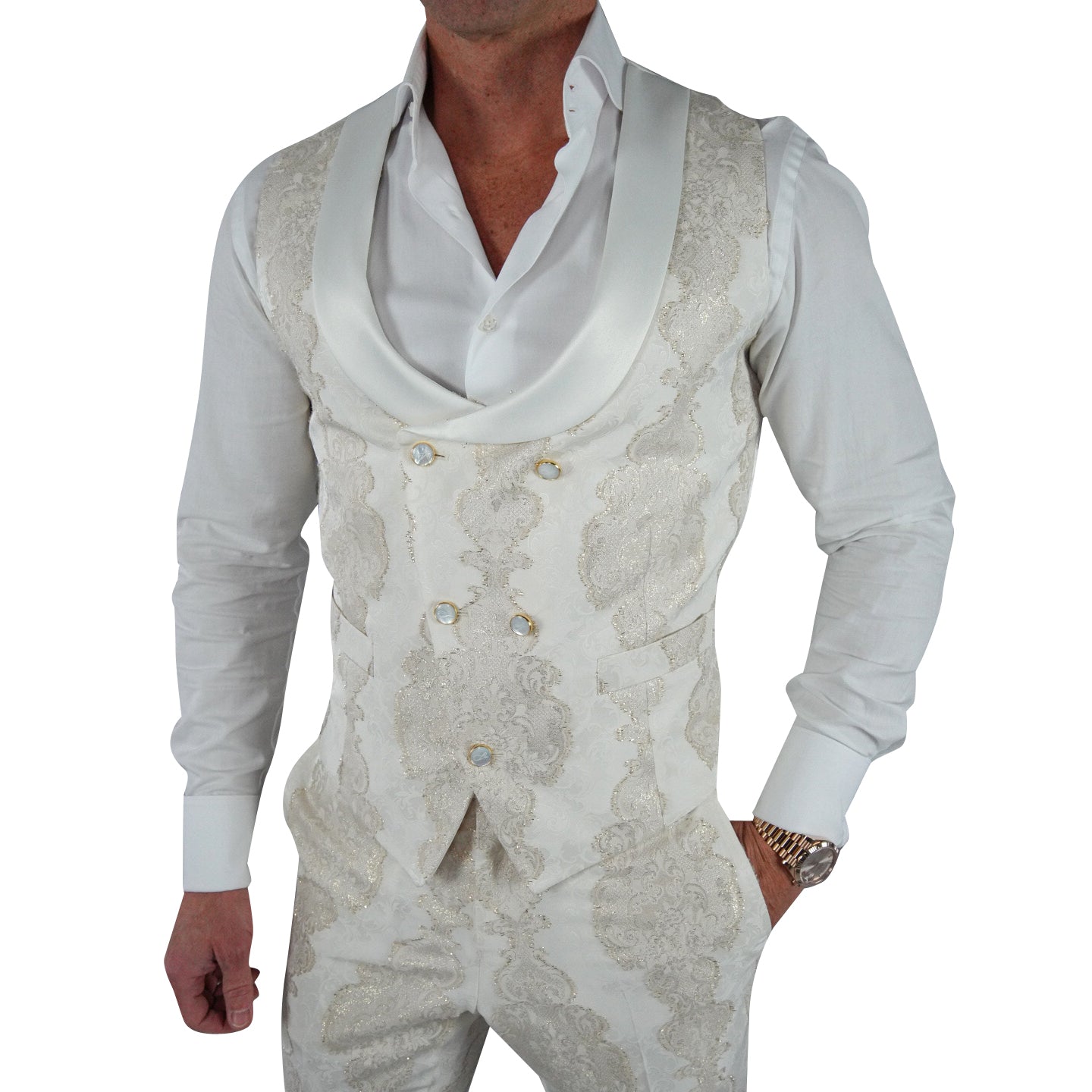 Vanilla Versaille Double Breasted Waistcoat