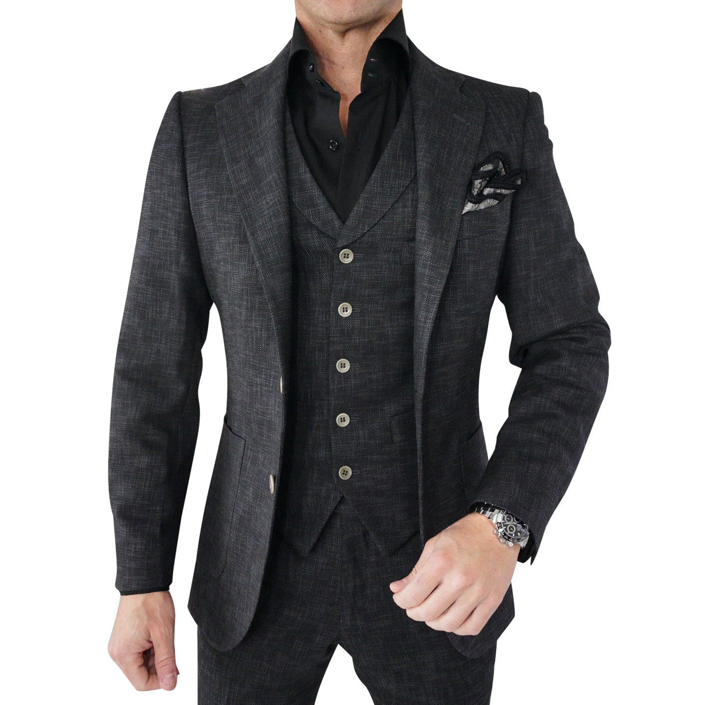 Onyx Lino Tweed Jacket