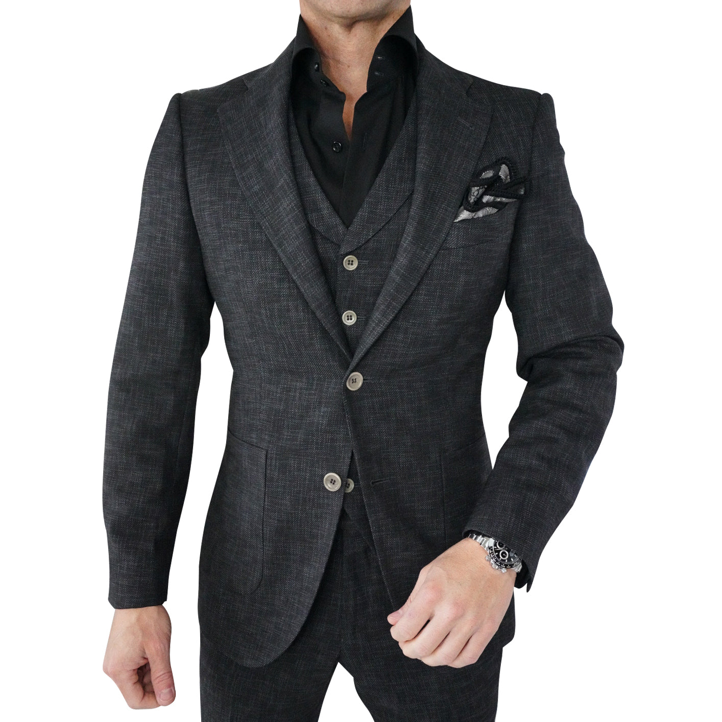 Onyx Lino Tweed Jacket