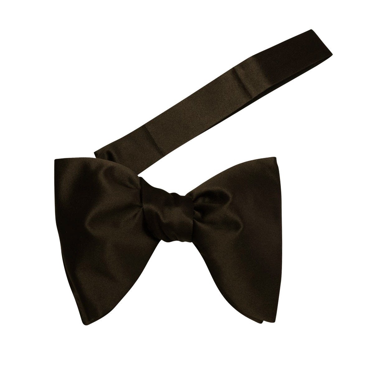 Chocolate Satin Jumbo Pre Tied Butterfly Bow Tie