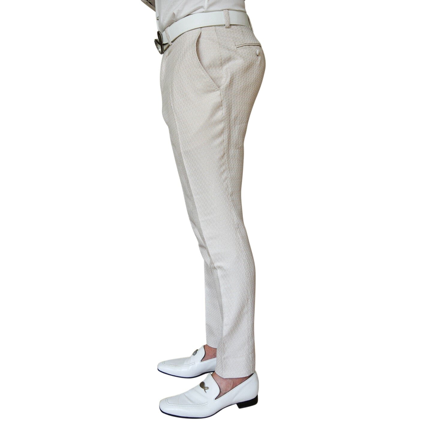Latte Herringbone Trousers