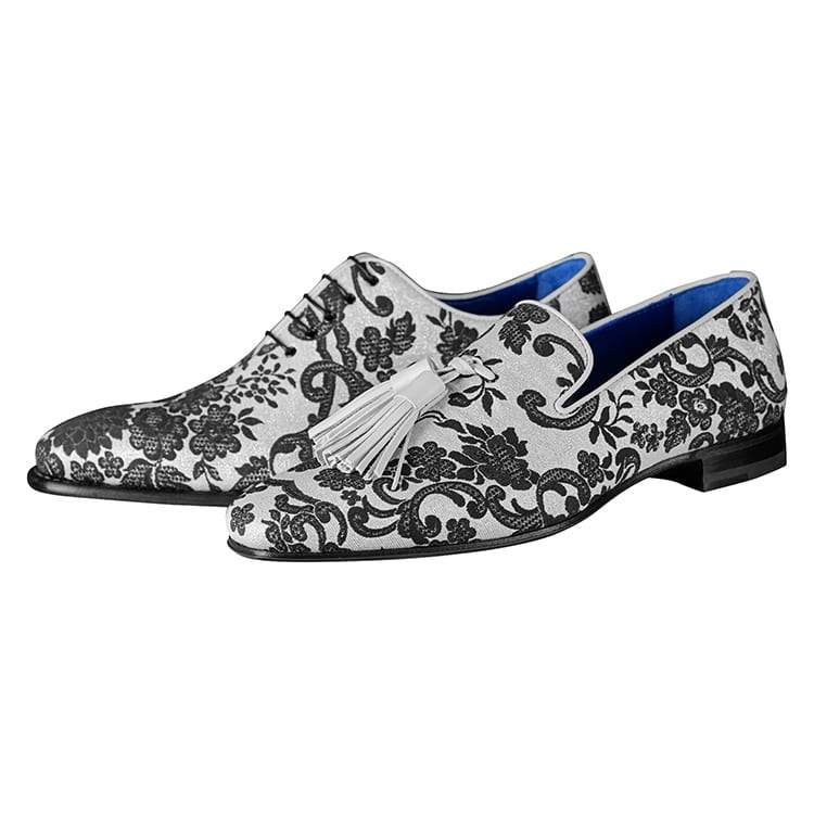 Damascus Series White Espresso Tassel Loafer - Sebastian Cruz Couture