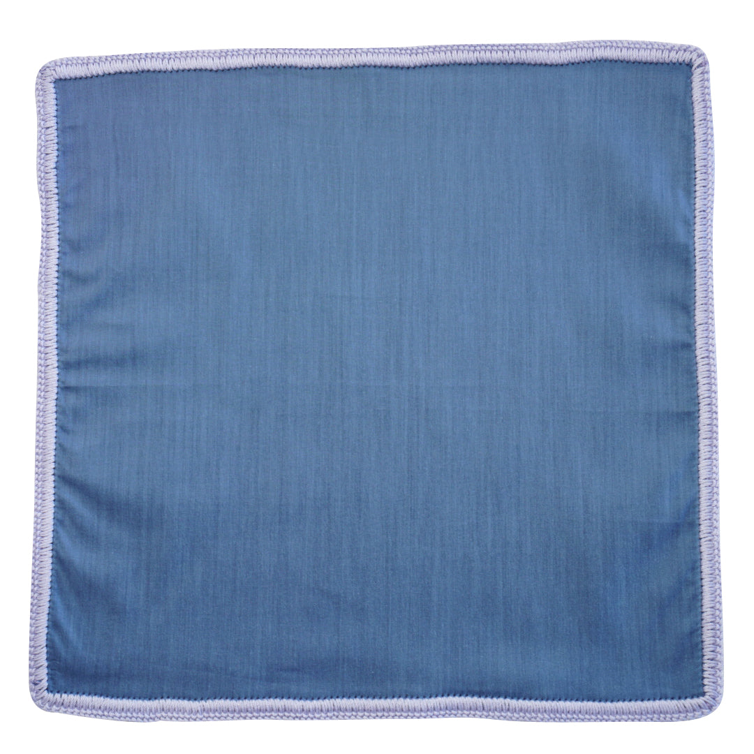 Brushed Steel Blue with Lilac Blue Signature Border